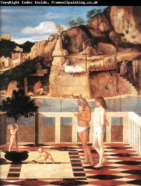 BELLINI, Giovanni Sacred Allegory (detail) dfgjik